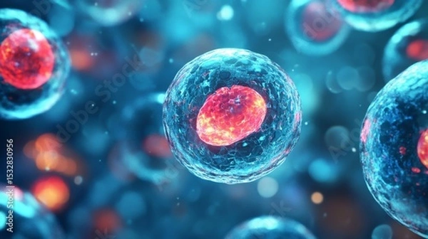 Fototapeta Induced Pluripotent Stem Cells in a Microscopic View of Biology