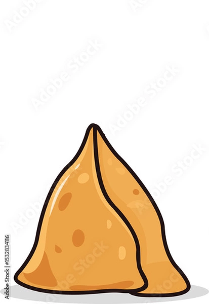 Obraz Flat fortune cookie is showing question-mark steam with sparkles and shadow on transparent canvas