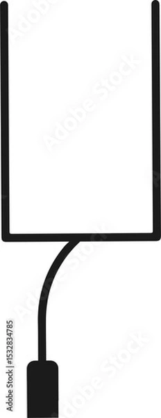 Obraz Silhouette lamp is standing on transparent background showing curved support and base, copy space