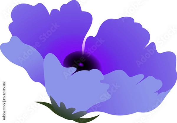 Obraz Purple flower vector art is showing gradient petals and dark center on transparent background