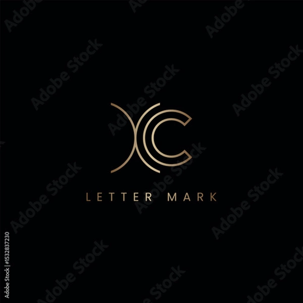 Fototapeta Initial Luxury XC CX Monogram Logo Design, Elegant Lettermark Logo Template.
