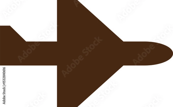 Obraz Side profile silhouette of jet airplane is floating in flat design with transparent background