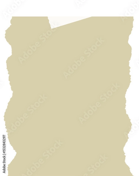 Obraz torn beige paper is floating on transparent flat design, being secured by white tape strip