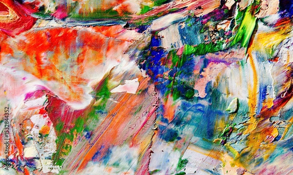 Fototapeta Abstract art background . Hand painting artwork on canvas .