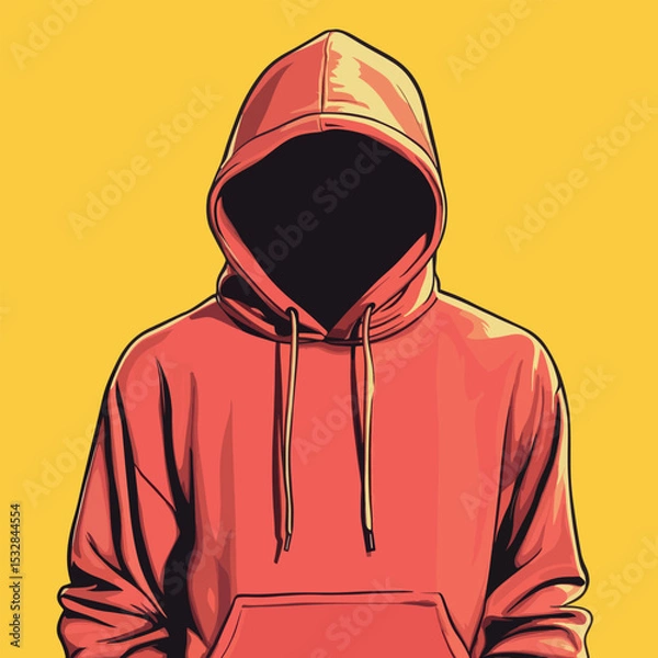 Obraz Vibrant Red Hoodie with a Hidden Face
