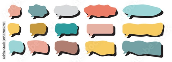Obraz Bubble speech vector icon. Chat symbol, dialog or message balloon, speak cloud shape