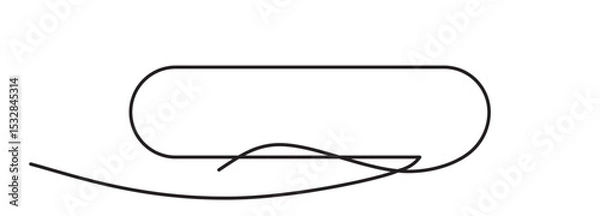 Obraz Continuous thin line bubble speech vector icon. Minimalist chat symbol drawing, one line art