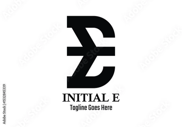 Obraz Initial letter E logo with unique shape