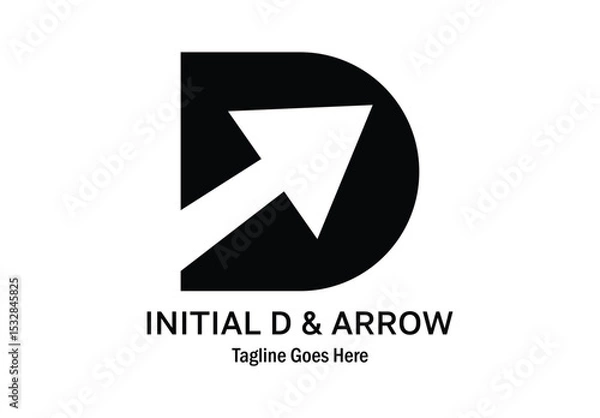 Obraz Initial logo letter D with a combination of arrows facing the upper right