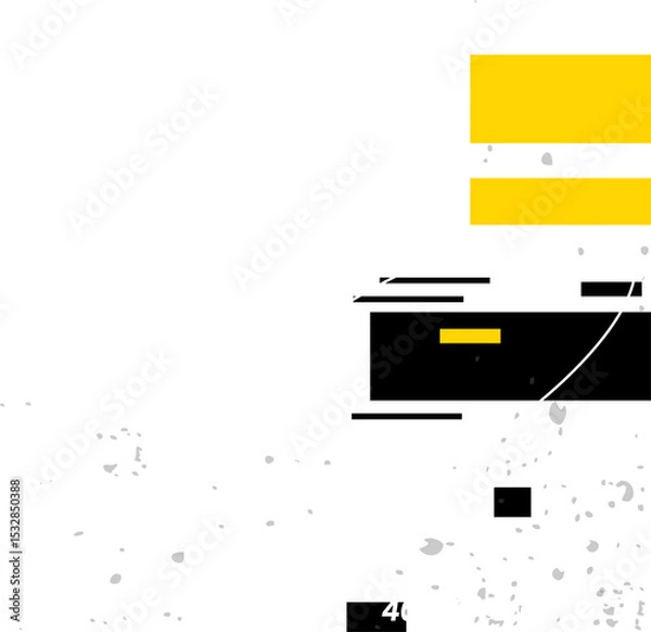 Obraz Infographic featuring black bars, yellow blocks, ellipse and coordinates, transparent background