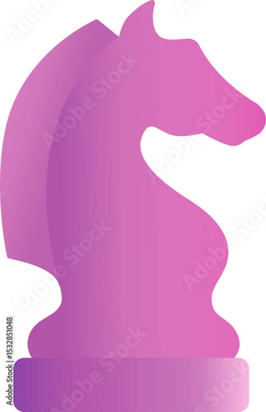 Obraz Stylized knight is being shown on transparent background, displaying pink gradient on silhouette