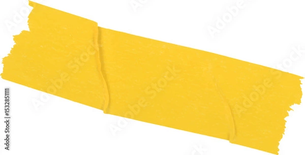 Obraz Displaying torn yellow tape in vector art with jagged edges fiber texture on transparent backdrop