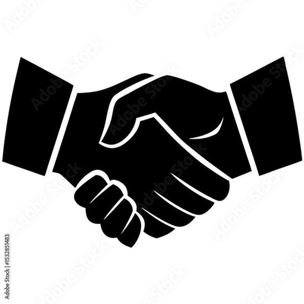 Obraz Simple handshake silhouette icon graphic