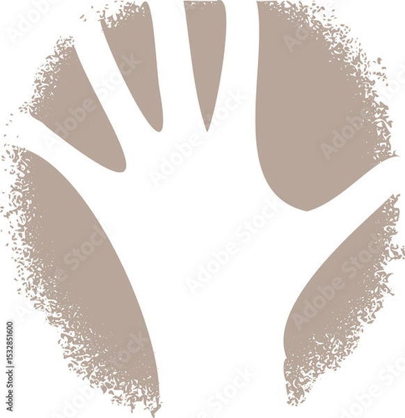Obraz Abstract flat silhouette is floating with stem base and five lobes on transparent background