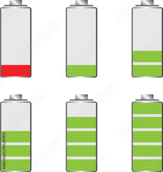 Obraz Battery charging indicator set.