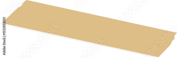 Obraz Beige adhesive tape strip is floating with torn edges in flat design, transparent background