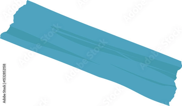 Obraz Flat design blue torn tape strip is floating on transparent background, showing wrinkled texture