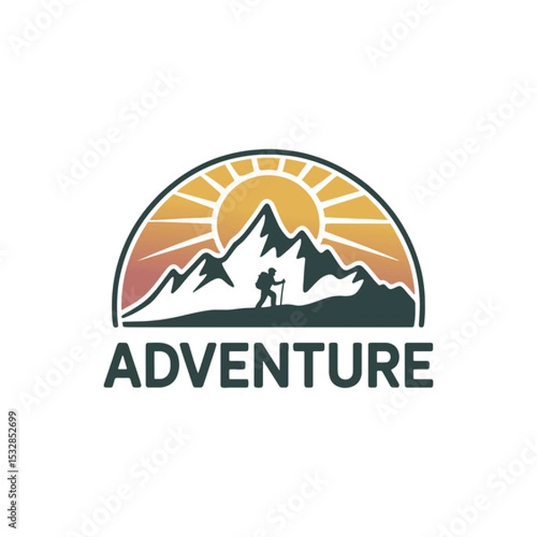 Obraz Unique adventure mountain logo Modern and minimalist vector and abstract logo