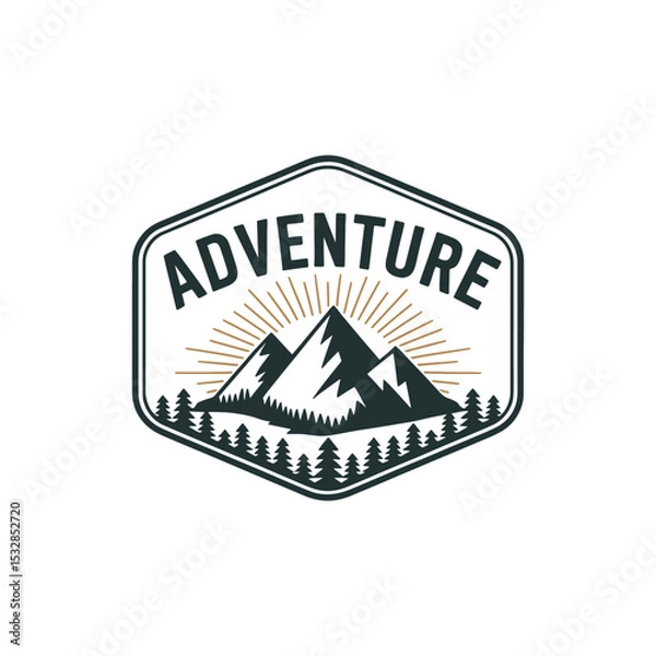 Obraz Unique adventure mountain logo Modern and minimalist vector and abstract logo