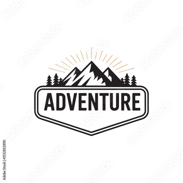 Obraz Unique adventure mountain logo Modern and minimalist vector and abstract logo