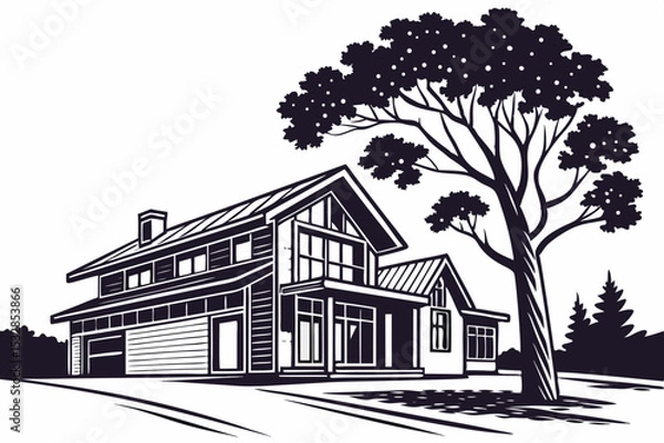 Obraz premium home sihouette black vector