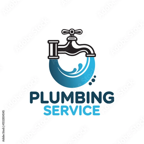 Obraz Unique plumbing service logo Modern and minimalist vector and abstract logo