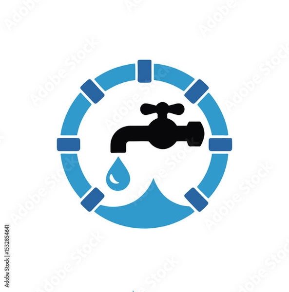 Obraz Unique plumbing service logo Modern and minimalist vector and abstract logo
