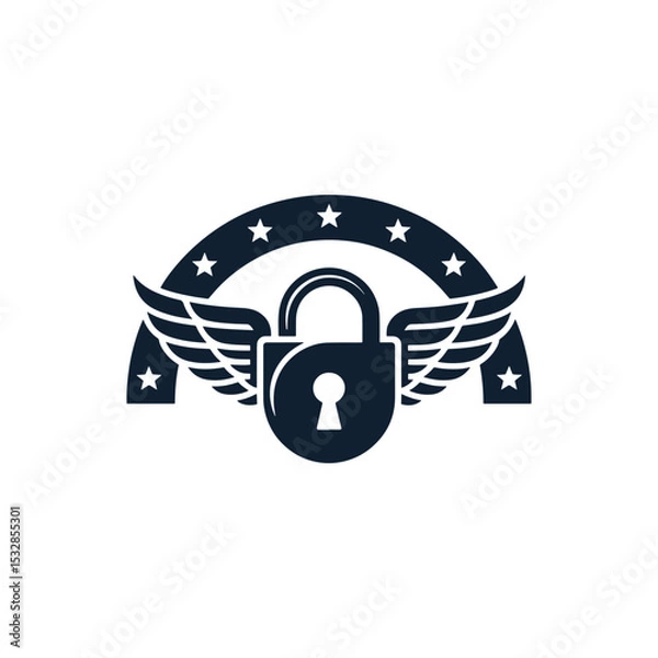 Fototapeta Unique security logo Modern and minimalist vector and abstract logo