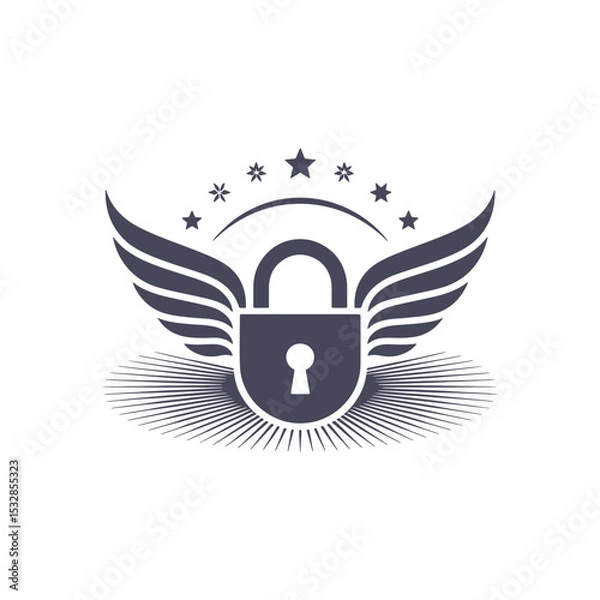 Fototapeta Unique security logo Modern and minimalist vector and abstract logo