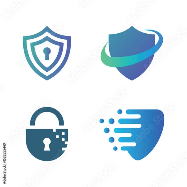 Obraz Unique security logo Modern and minimalist vector and abstract logo