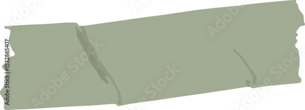 Obraz Green tape strip is floating on clear background in flat style showing torn ends, subtle wrinkles