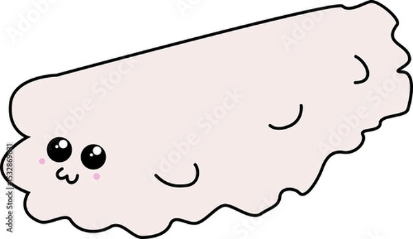 Fototapeta Dumpling icon is being shown in flat style, scalloped edges, kawaii face on transparent background