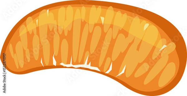 Obraz Displaying flat vector citrus segment glowing in vibrant orange hues on transparent background