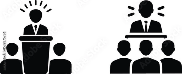 Fototapeta High quality photo of set of nervous or projecting speaker icon.
