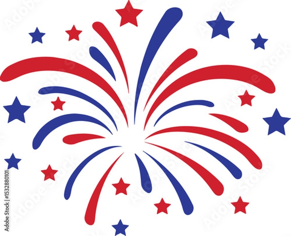 Fototapeta Patriotic Fireworks Design for Independence Day