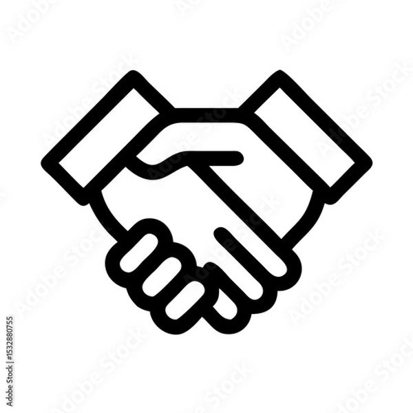 Obraz Handshake icon in black and white graphic style