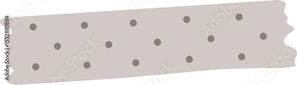 Obraz Flat design showing beige tape strip with brown polka dots and scalloped ends, transparent backdrop