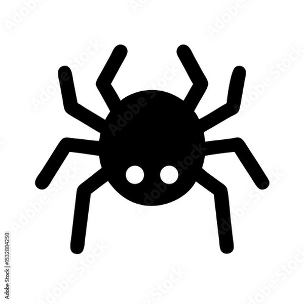 Obraz Spider silhouette with eight legs in black and white graphic style