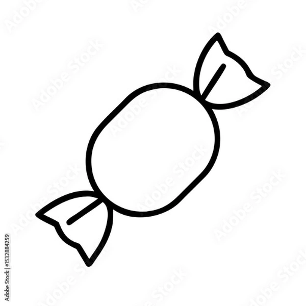 Obraz Wrapped candy silhouette in black and white graphic style