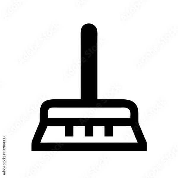 Obraz Broom silhouette in black and white graphic style