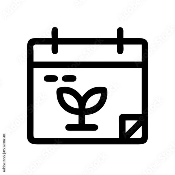 Obraz Plant calendar silhouette in black and white graphic style