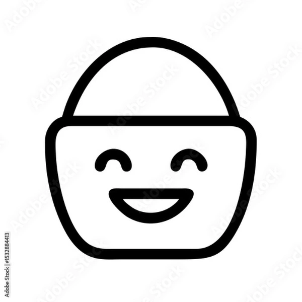 Obraz Smiling basket silhouette in black and white graphic style