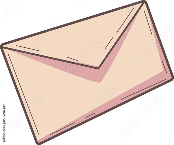 Obraz Vector art is showing paper envelope with flap floating on transparent background, copy space