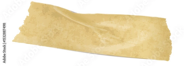 Fototapeta Flat design beige masking tape on transparent background showing torn textured edges copy space