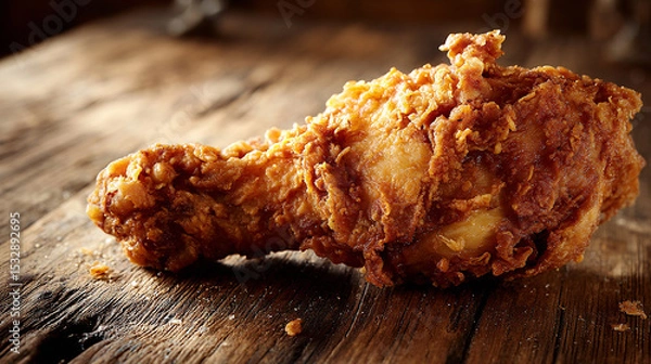 Fototapeta High-Resolution Chicken Leg with Rustic Texture and Lighting
