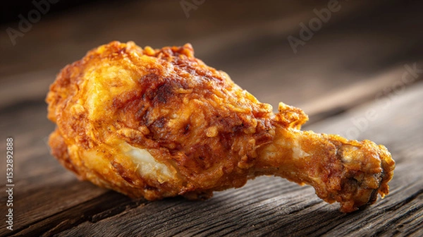 Fototapeta High-Resolution Chicken Leg with Rustic Texture and Lighting