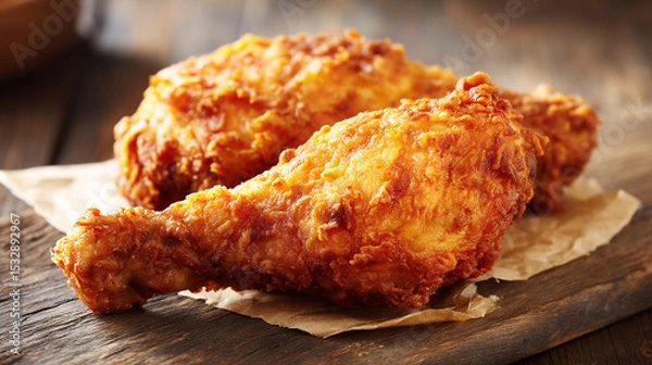 Fototapeta High-Resolution Chicken Leg with Rustic Texture and Lighting