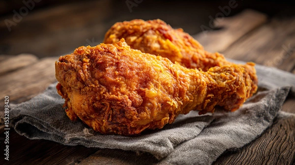 Fototapeta High-Resolution Chicken Leg with Rustic Texture and Lighting