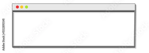 Fototapeta Flat browser UI showing url bar, traffic-light buttons, drop shadow, transparent bg, copy space