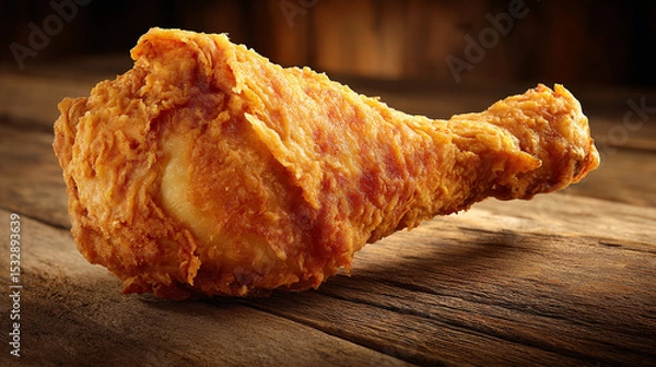 Fototapeta High-Resolution Chicken Leg with Rustic Texture and Lighting